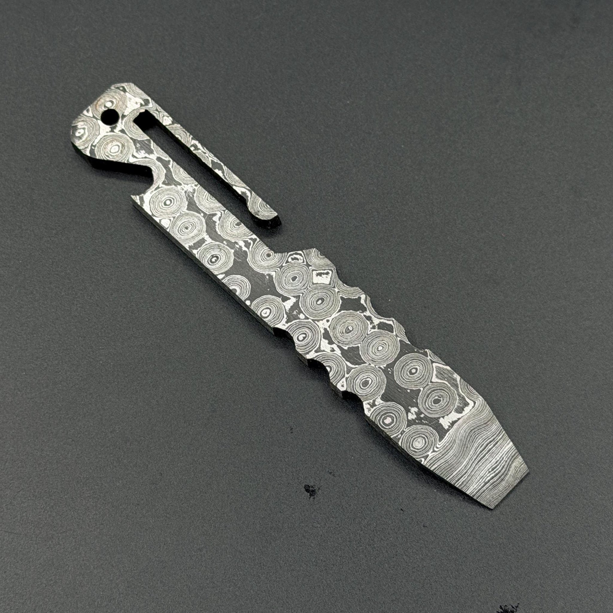 Damascus Steel EDC Prybar, Camping Ti Multi-tool,
