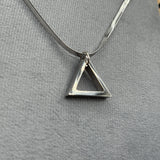 Vintage Titanium Geometric Triangle Pendant Necklace
