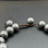 Viking Damascus Steel Beaded Bracelet – Adjustable, Handcrafted