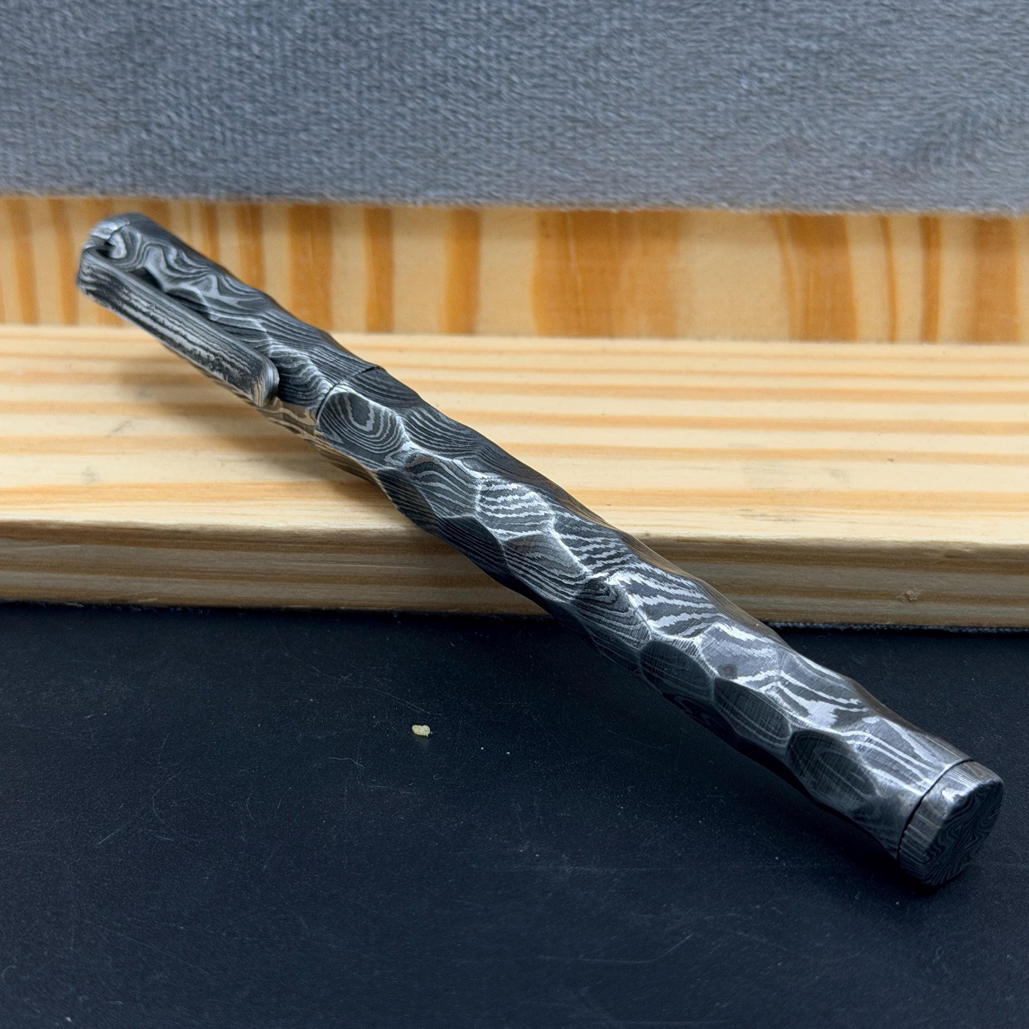 Hand Forged Damascus Steel Ballpoint Pen