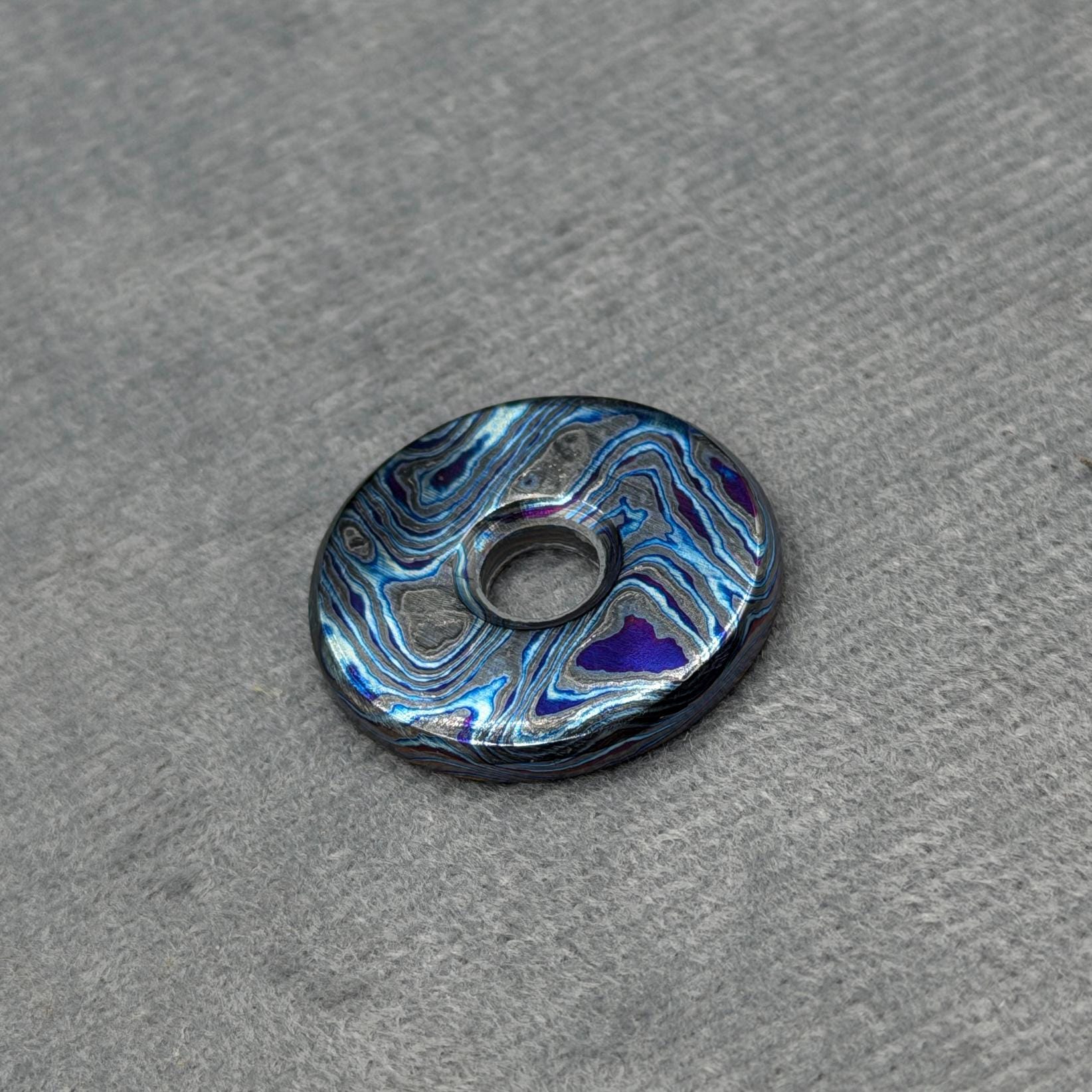 Zircuti Black Timascus Lanyard bead Paracord bead Zipper Pull Birthday Gift Idea