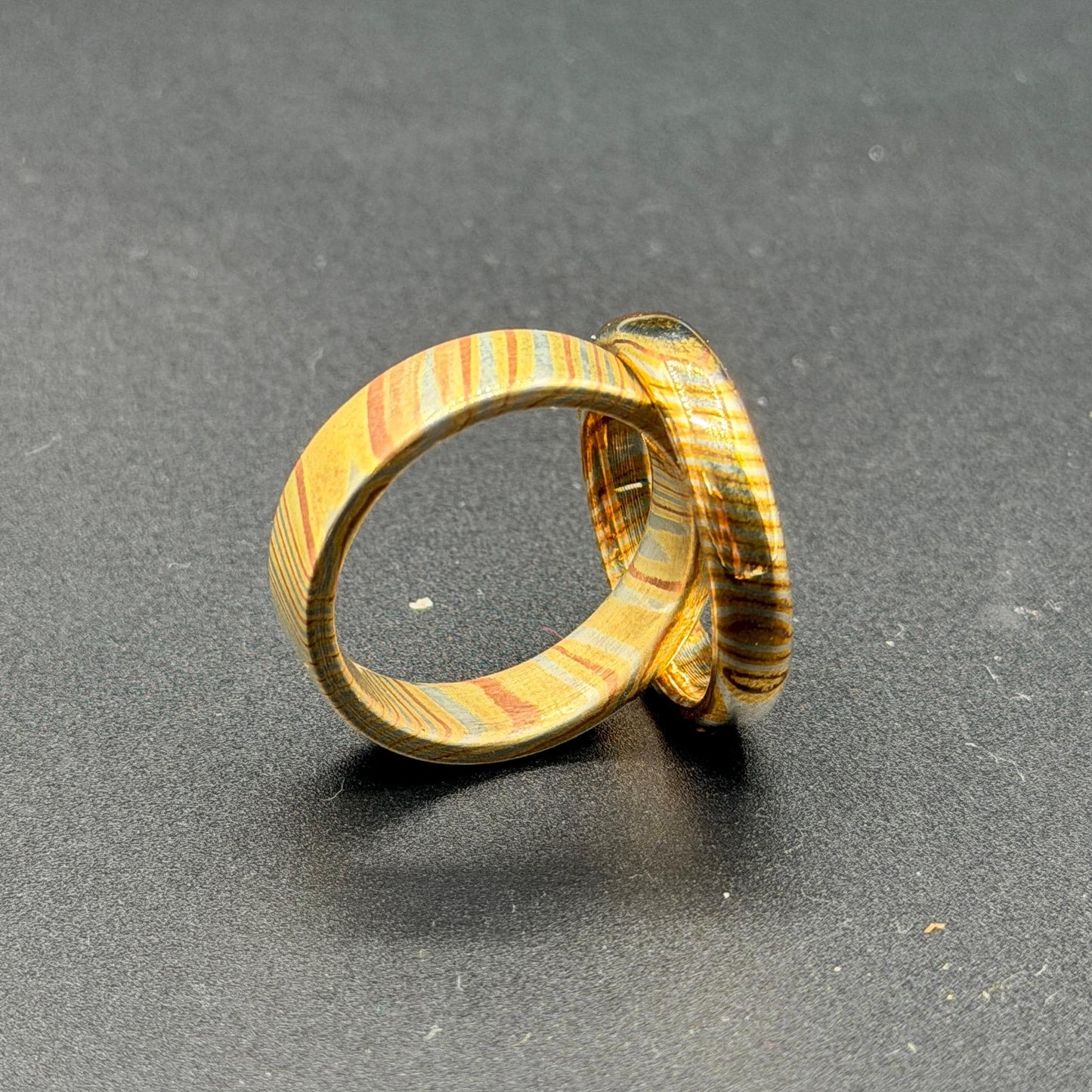 Mokume Gane Minimalist Ring | Hand-Forged Wedding Band