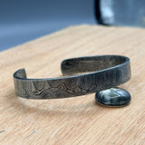 Damascus Bracelet Brass Inlay Hand Forged Steel Cuff Bracelet