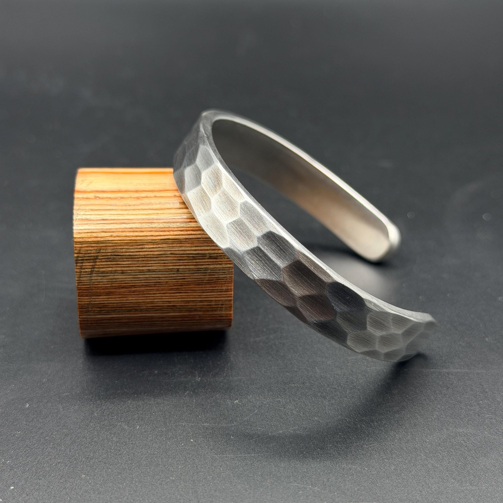 Hand Forged Steel hammered Design Cuff Bracelet: Viking Style