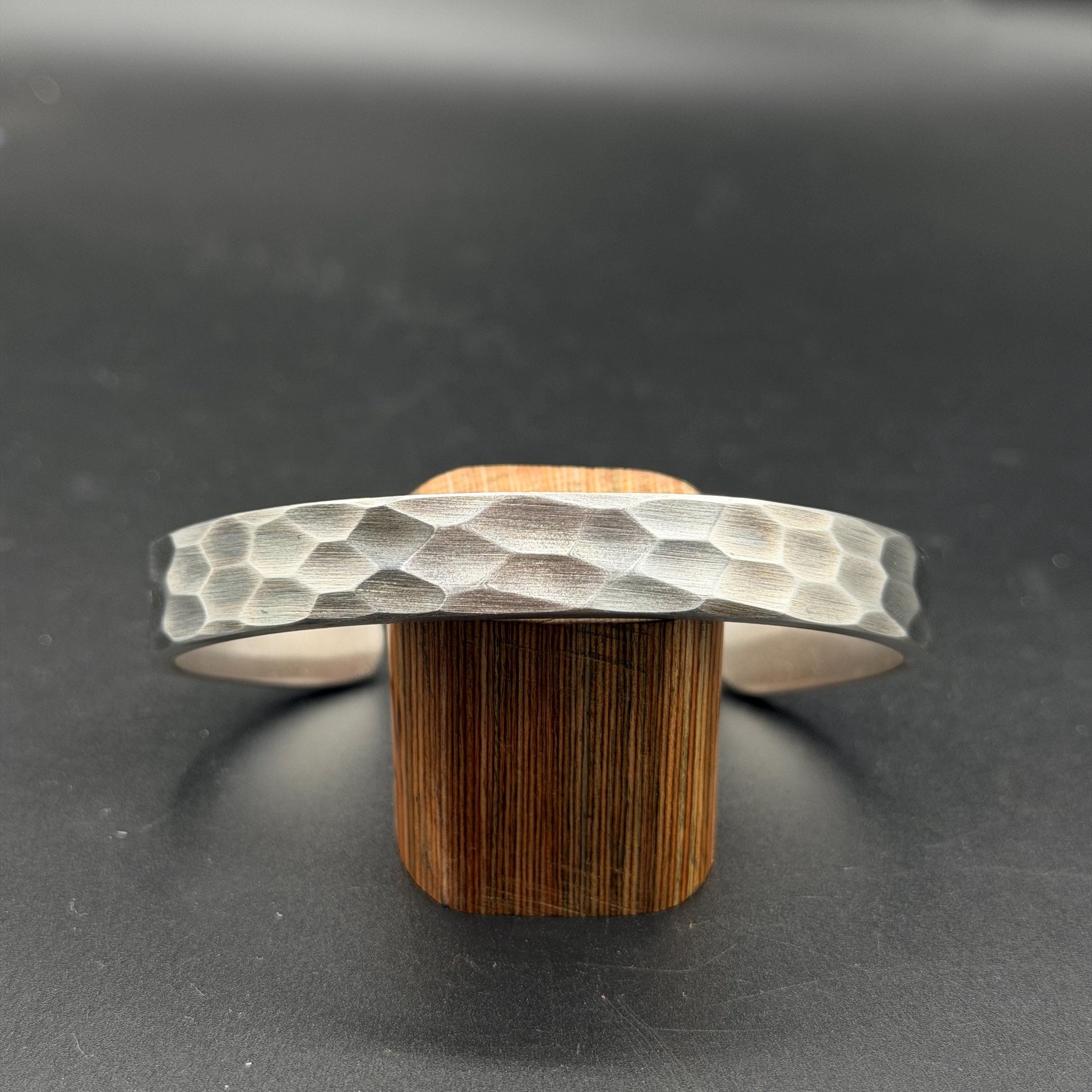 Hand Forged Steel hammered Design Cuff Bracelet: Viking Style