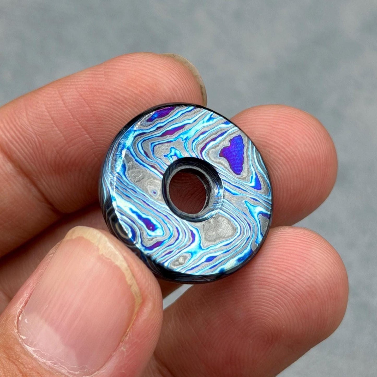 Zircuti Black Timascus Lanyard bead Paracord bead Zipper Pull Birthday Gift Idea