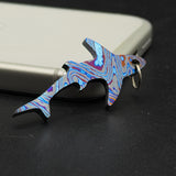 Black Timascus Zircuti Shark Pendant: Zircuti Colorful Animal Wear
