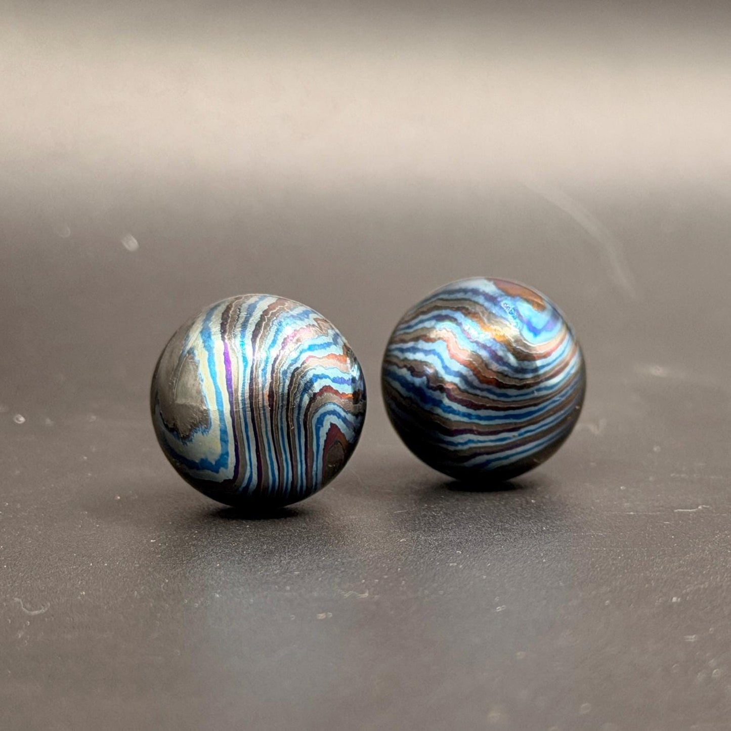 Zircuti Handmade 19mm Ball, Black Timascus Beads