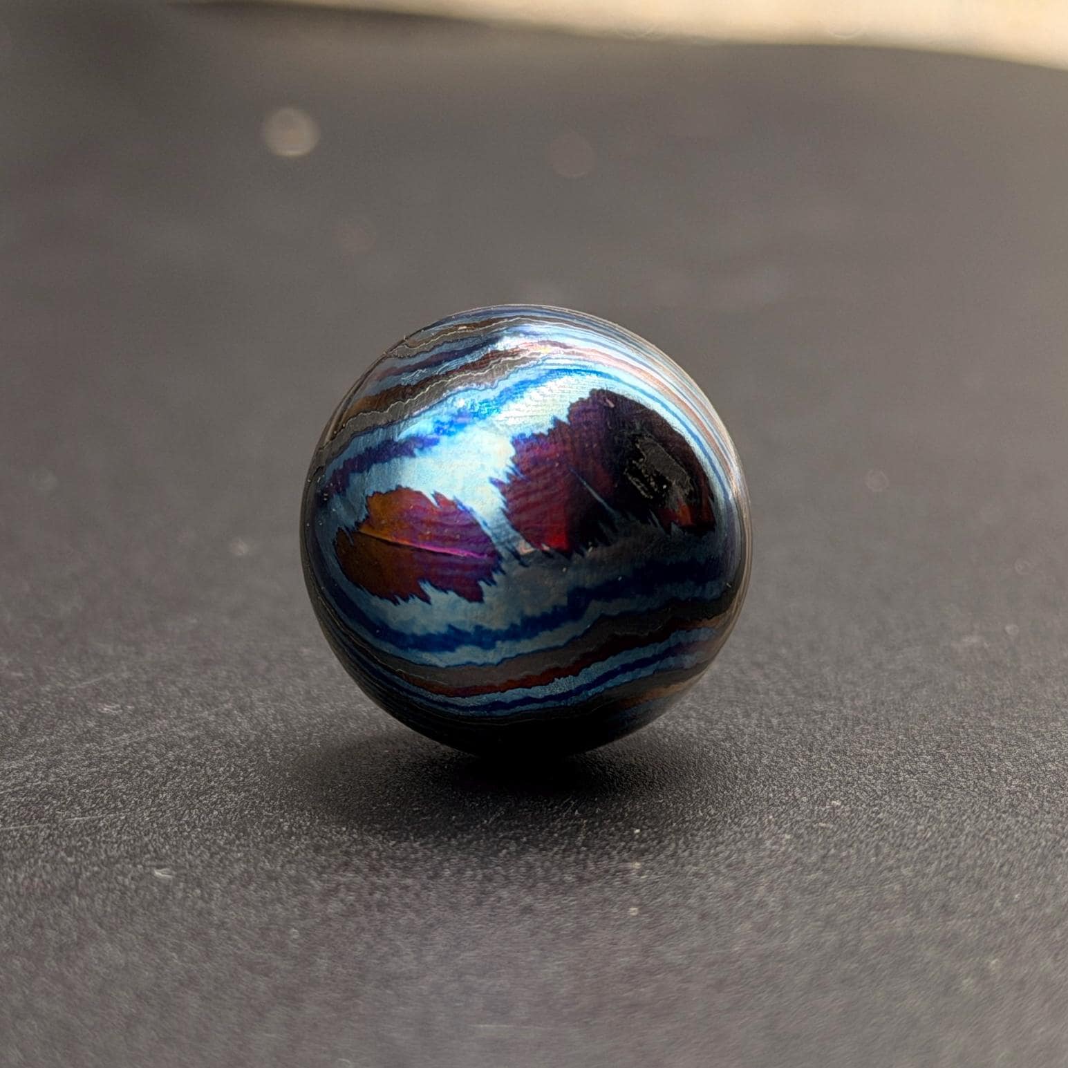 Zircuti Handmade 19mm Ball, Black Timascus Beads