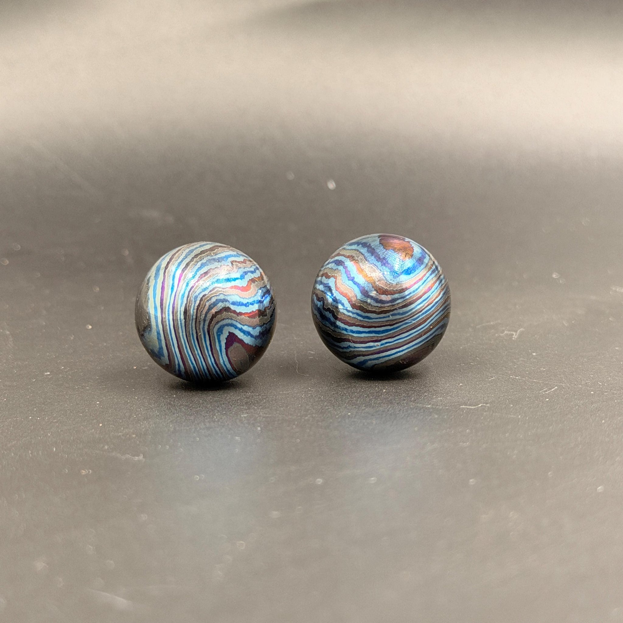 Zircuti Handmade 19mm Ball, Black Timascus Beads