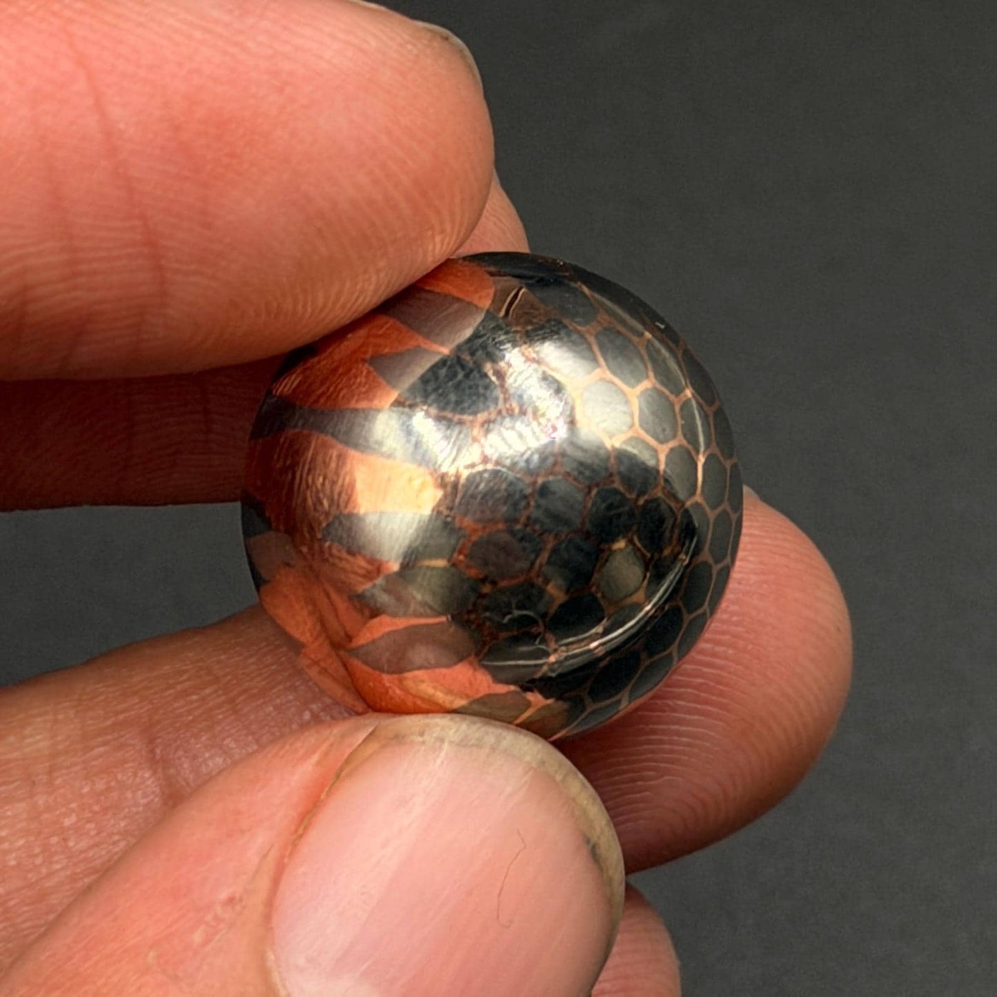 Superconductor  Handmade 19mm Ball, Mokume Gane Handmade Beads